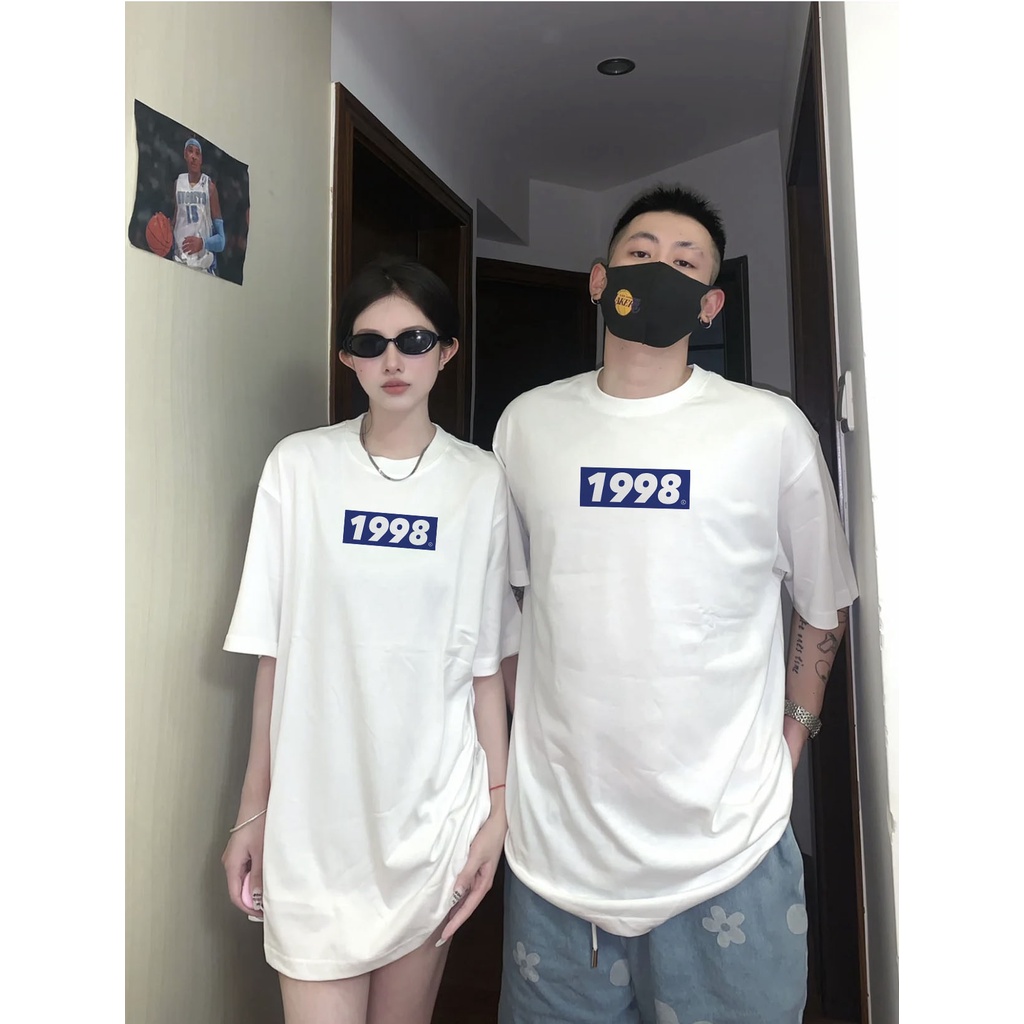 Áo thun unisex form rộng chất vải cotton dành cho nam nữ Miucho AT285 in năm sinh 200x | BigBuy360 - bigbuy360.vn