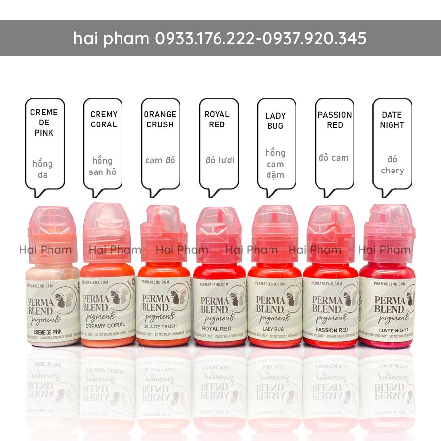 Mực Perma Blend Hồng San Hô Chính Hãng, Mực Môi Perma Blend Mỹ