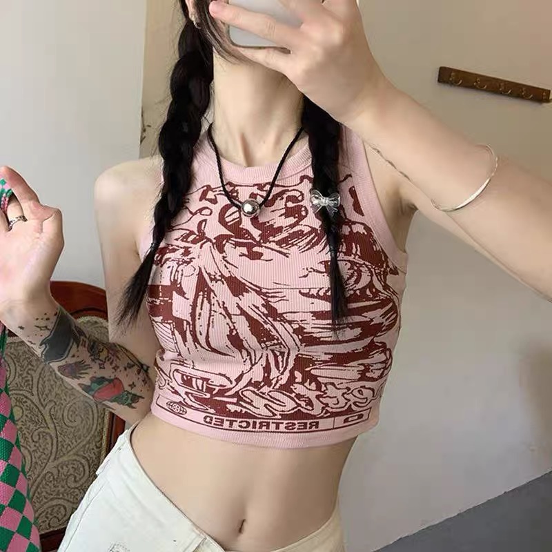 [Mã FADEP0610 giảm 10K đơn 99K] Áo croptop ba lỗ truyện tranh | BigBuy360 - bigbuy360.vn