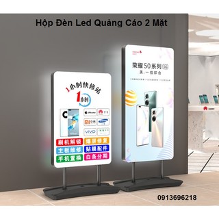 Biển hộp đèn led quảng cáo 2 mặt trong nhà, ngoài trời kt 60x90cm , 60x120cm