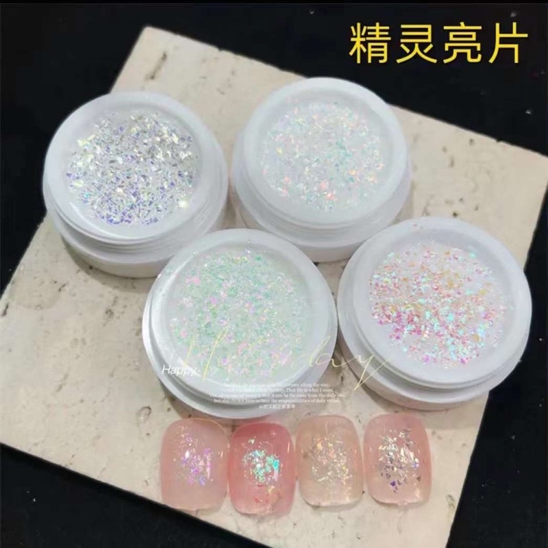 Set trang trí 4 màu nhũ nhuyễn trắng
