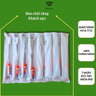 Bàn chải đánh răng khách sạn, bàn chải răng dùng 1 lần cho nhà nghỉ giá siêu rẻ [ combo 100 bộ bàn chải + kem ]