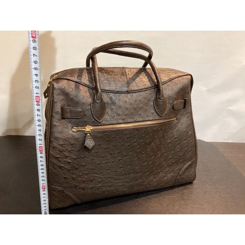 Túi dáng hm da đà điểu thật mới 42cm