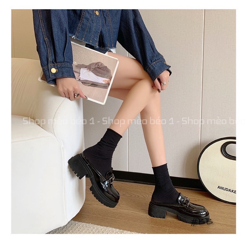 Sục mũi tròn khoá đá ngang gót cao fullbox hàng quảng châu cao cấp