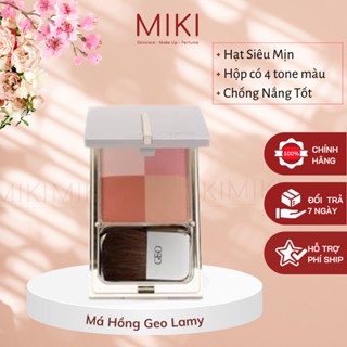 [SALE] Tone 3 UNBOX Hồng Có Nhũ Phấn má hồng cao cấp GEO lamy Hàn Quốc 20g 4 ô màu kèm cọ xinh xắn