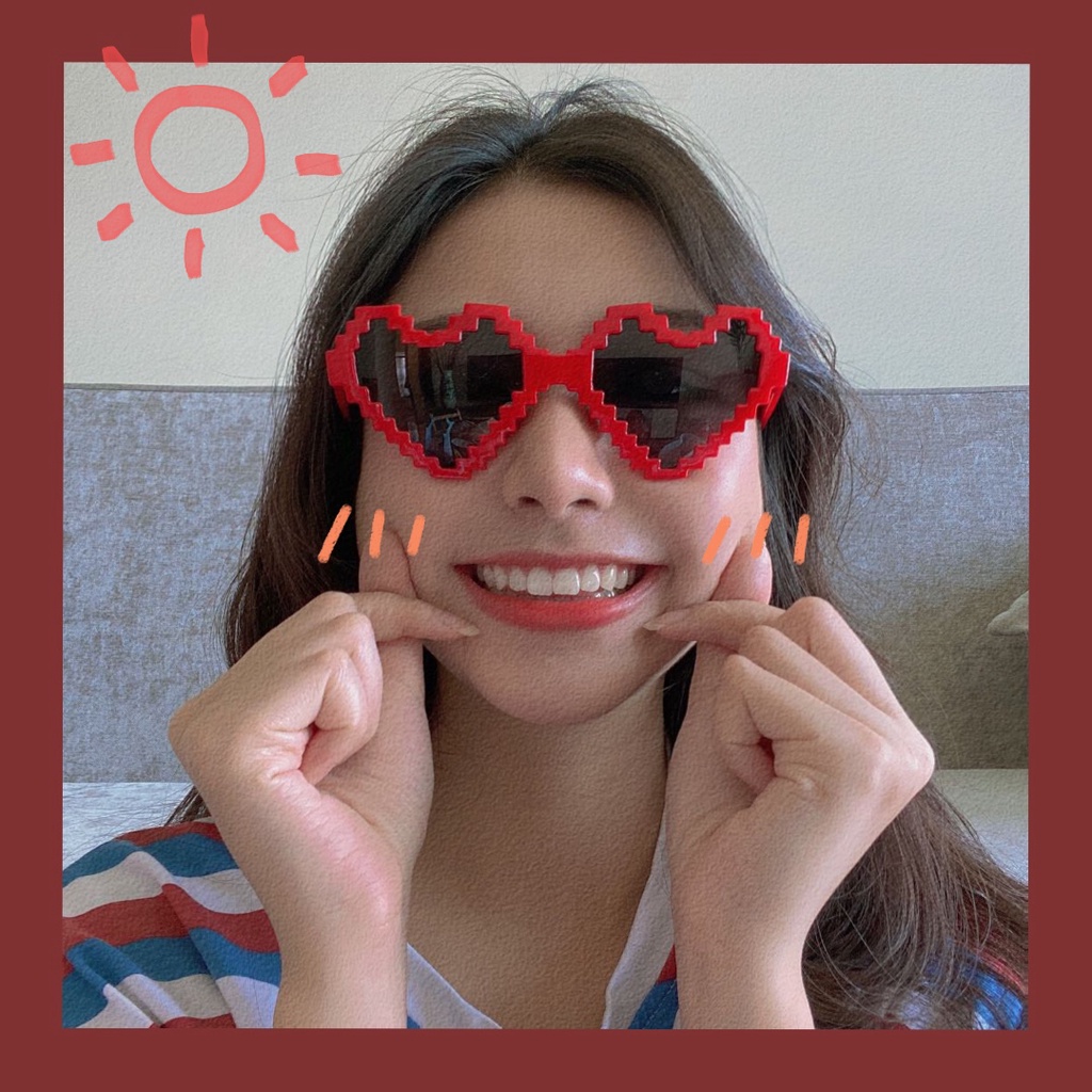 Mắt Kính Khảm Hình Trái Tim Hoạt Hình Vui Nhộn Trang Trí Tiệc Sinh Nhật Cho Bé