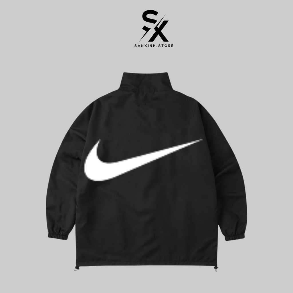 Áo khoác gió Nike form i hình, chất vải dày dặn, Áo khoác gió cao cấp  Black Vintage -Sanxinh.store