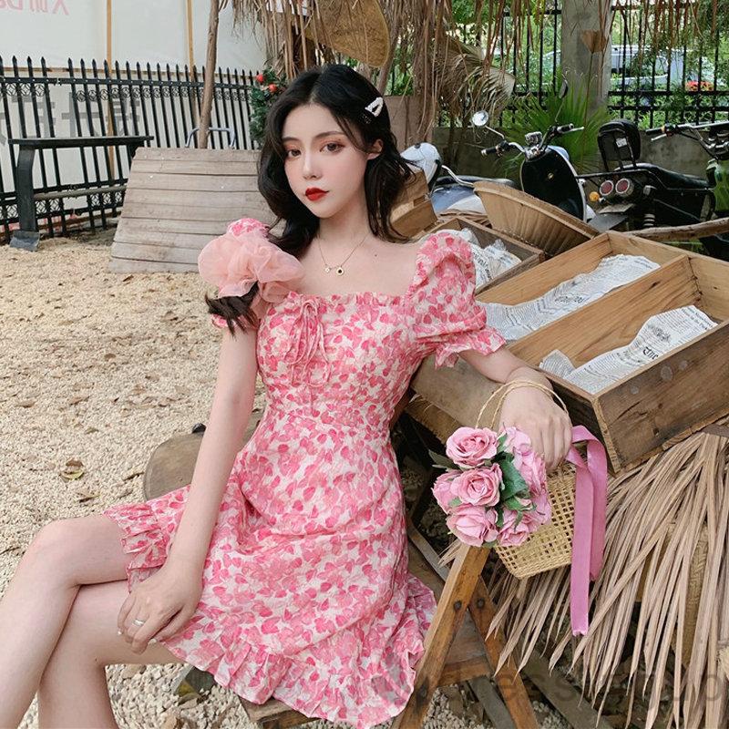 Đầm váy hoa ngọt ngào, khí chất, phong cách Hàn Quốc, bông hoa tan vỡ mối tình đầu