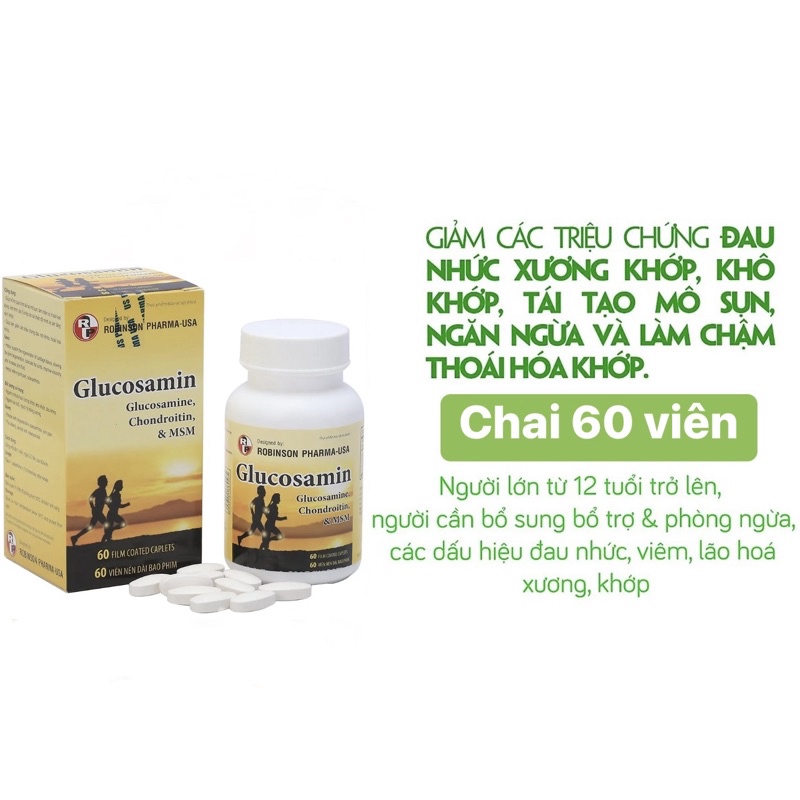 Glucosamin 1500mg Robinson Pharma USA chai 60v