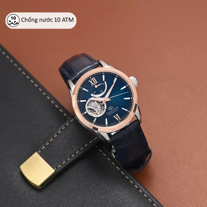 Đồng hồ nam Orient Star Watch Skeleton RE-AT00 Phiên bản giới hạn, máy lộ cơ mặt kính Sapphire dây da đeo tay chính hãng