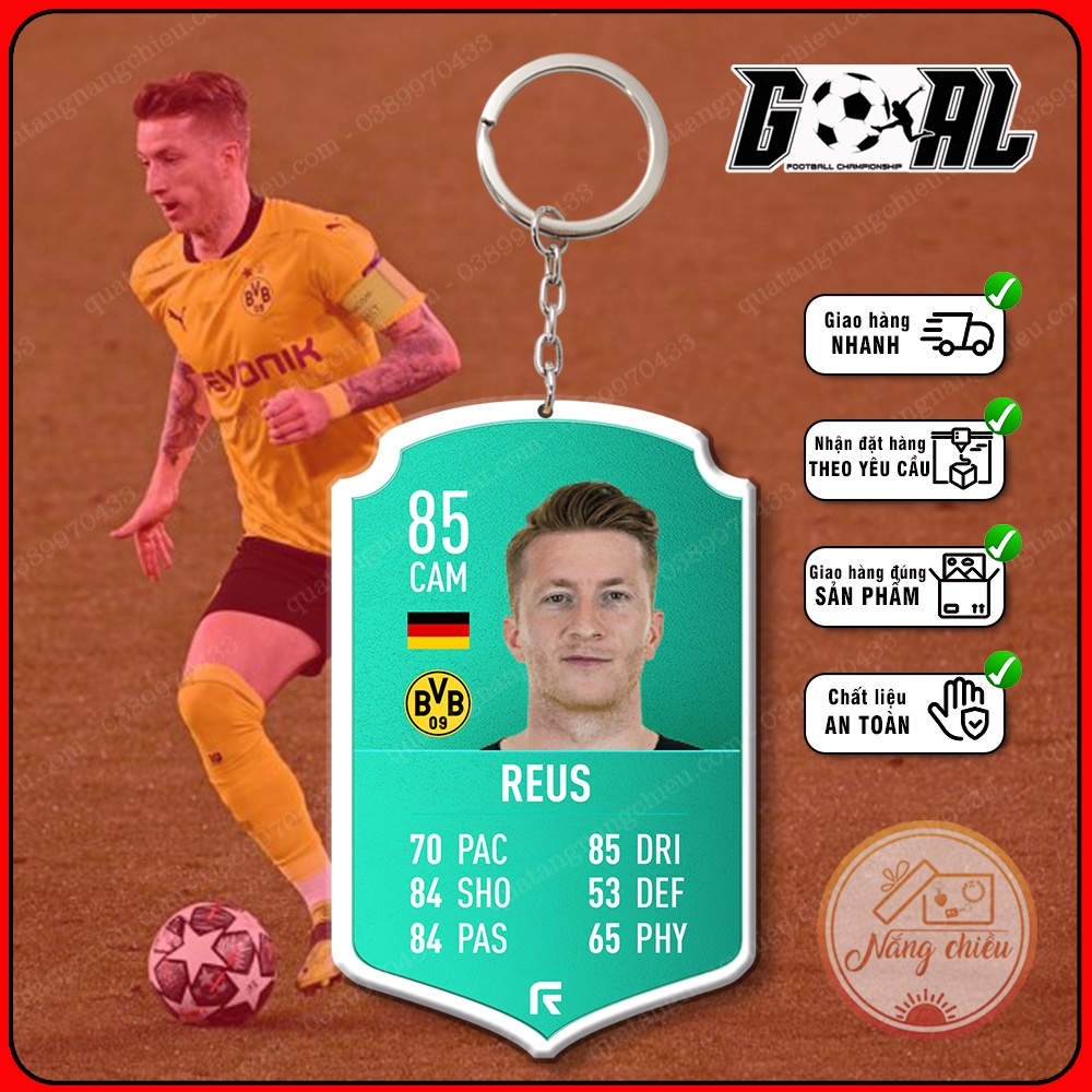 Cầu thủ yêu thích CLB Dortmund - Móc khóa in hình Marco Reus- Thẻ icon bóng đá huyền thoại[11237-11248]