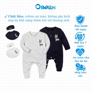 set body cho bé sơ sinh in chữ Lil Bro OBEAH chất liệu cotton tự nhiên