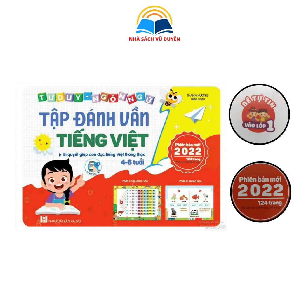 Sách- Tập đánh vần tiếng việt phiên bản mới 124 trang - quét mã QR - bí quyết giúp con đọc thông thạo (từ 4 đến 6 tuổi)
