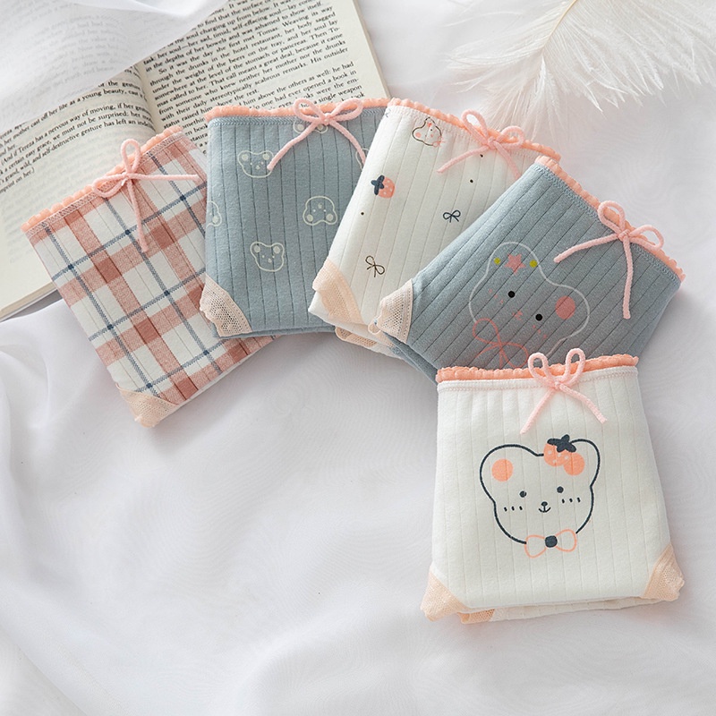 Set 5 quần lót cotton dễ thương Mèo KITI_NuciFera