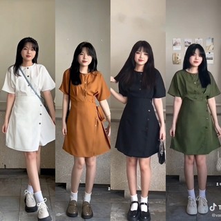 Đầm đắp chéo nút dừa