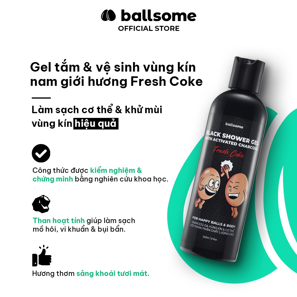 Bộ Quà Tặng Nam Giới FOR HAPPY BALLS & BODY Ballsome/ Gel Tắm Hương Fresh Coke & Body Spray Hương Vital Mint