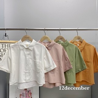 sơ mi croptop tay gập