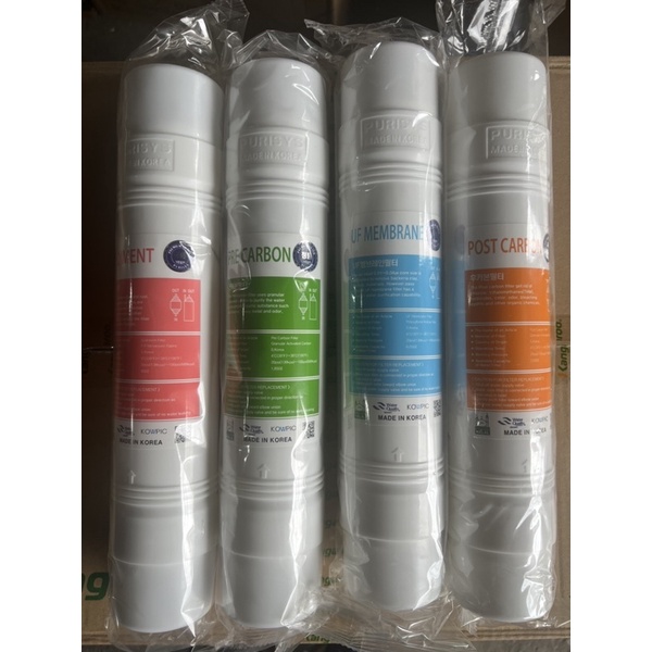 Bộ 4  lõi lọc nước 1 2 3 4 1234 cây nước nóng lạnh KG47 Kg48 made in korea