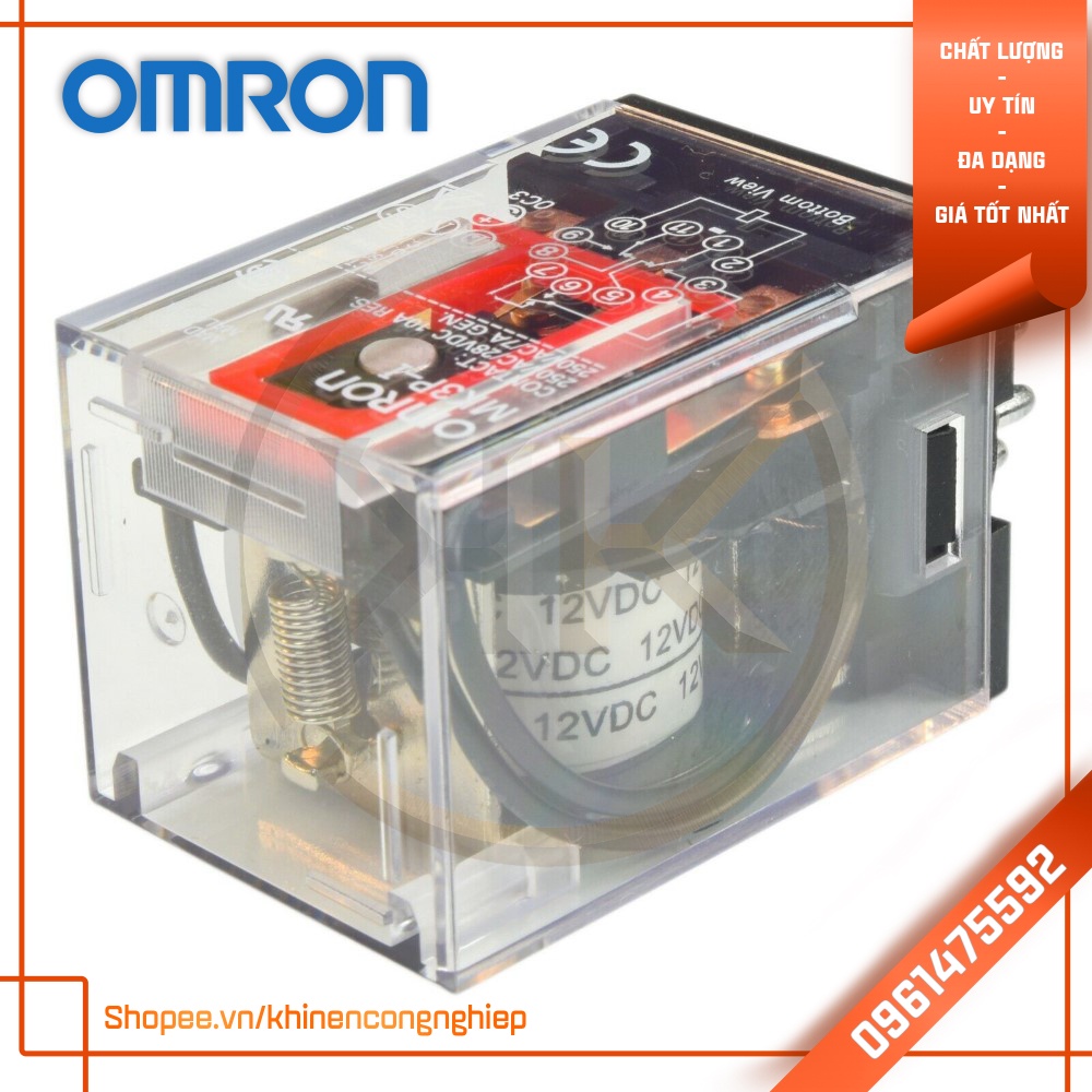 Rơ Le Trung Gian Chân Tròn Omron MK2P-I / MK3P-I + Đế PF083A / PF113A
