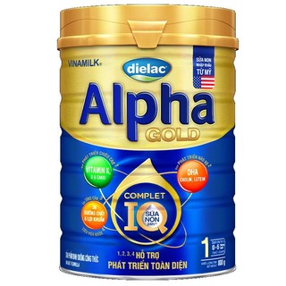 Dielac Alpha Gold IQ 1-2-3-4 800g (Mẫu mới có Sữa non)