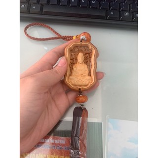 Dây chuyền Hoa Sen - Khánh treo xe ô tô xe hơi nhà cửa gỗ hoàng dương - Phật di lạc - Đi đường bình an may mắn