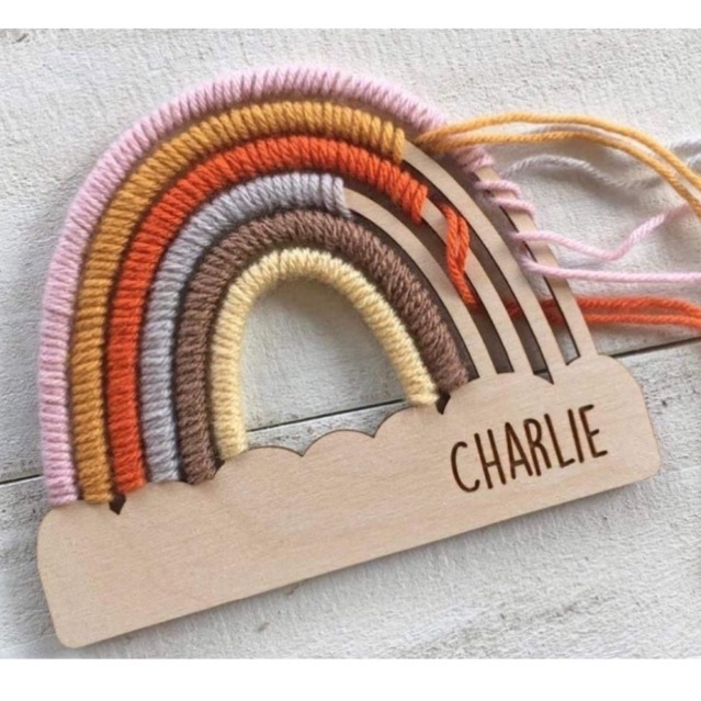 Phôi gỗ cầu vòng khắc tên theo yêu cầu/ cầu vòng gỗ trang trí và làm handmade