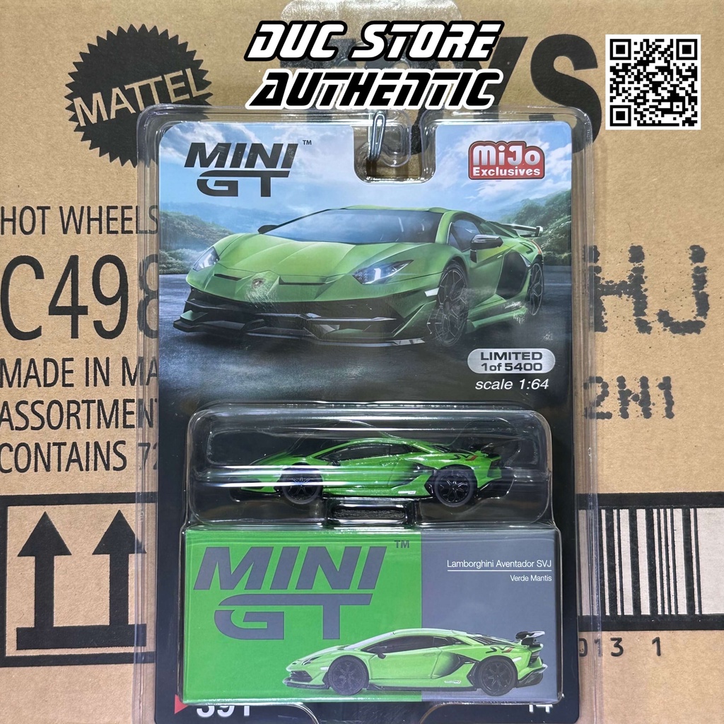 ducstore.vn Xe mô hình MiniGT #391 - Lamborghini Aventador SVJ Verde Mantis - Card US