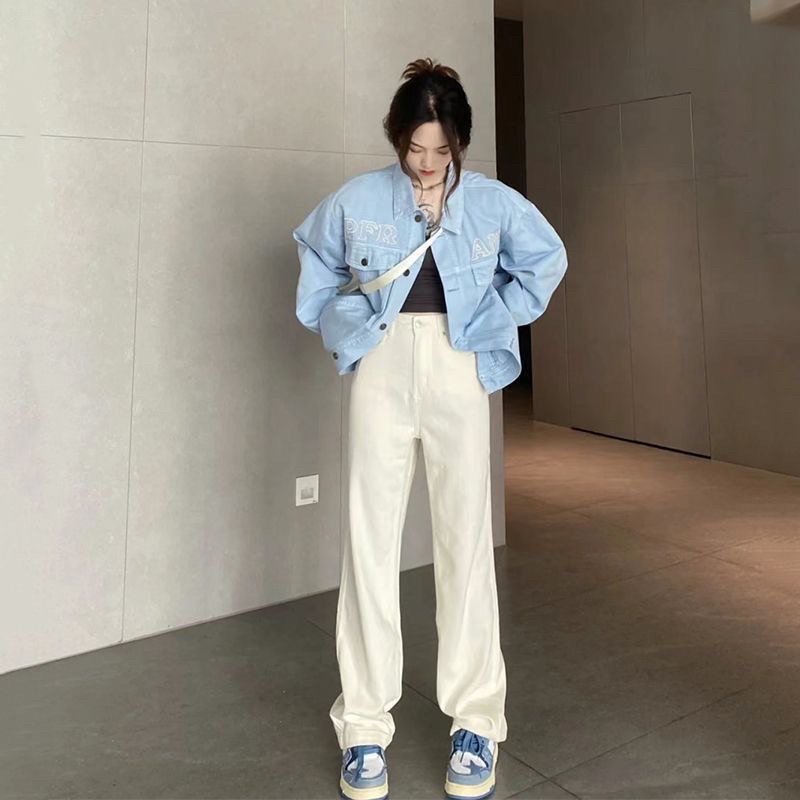 Áo khoác Denim dáng rộng màu xanh mint New 2023