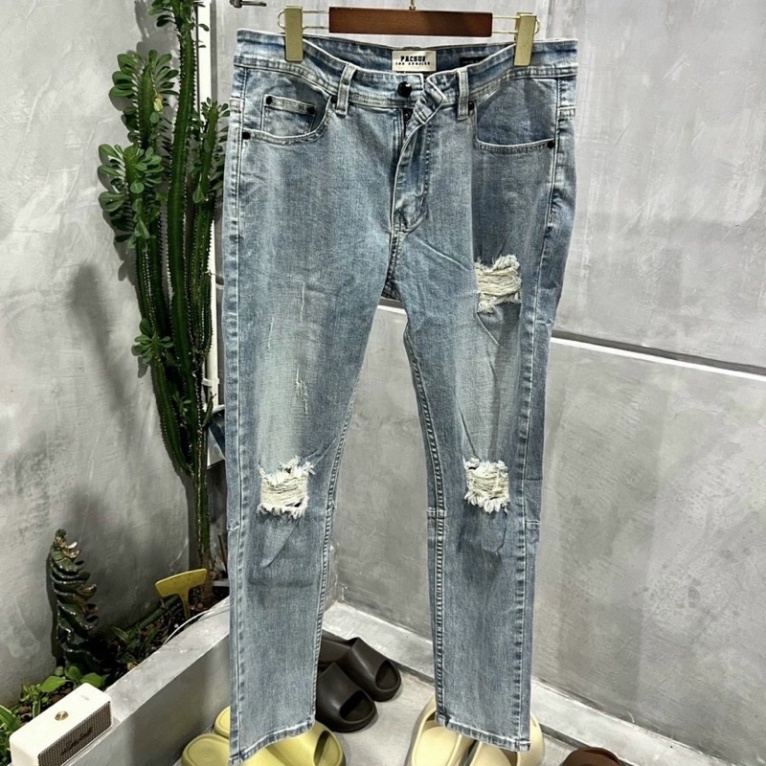 Quần jean nam rách cao cấp Quần jean nam rách form Slimfit