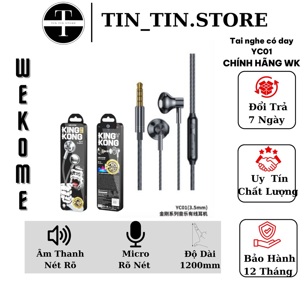 Tai nghe Kingkong YC 01.có kiểu dáng sang trọng va thanh lịch,âm thanh cực mạnh. jach 3.5mm sử dụng linh hoạt.
