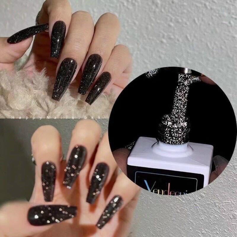(Hàng mới về) Lẻ Sơn Nhũ Flash Đen Siêu Sáng Vendeeni dành cho nail