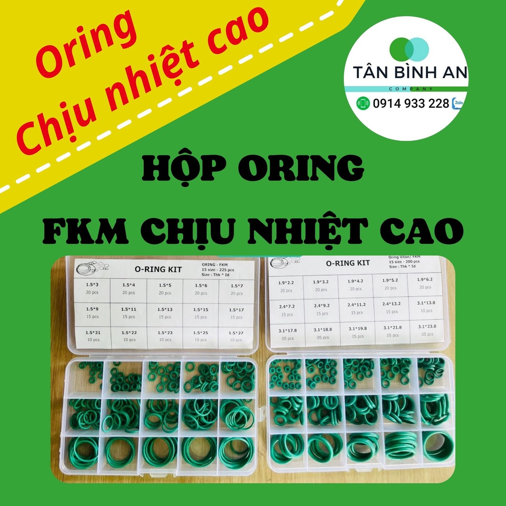 Hộp Oring FKM, gioăng, sin, ron hộp chịu nhiệt cao Viton