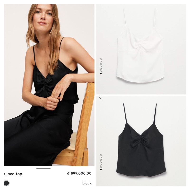 Áo 2 dây lụa satin Mango | Hàng hiệu vợt sale