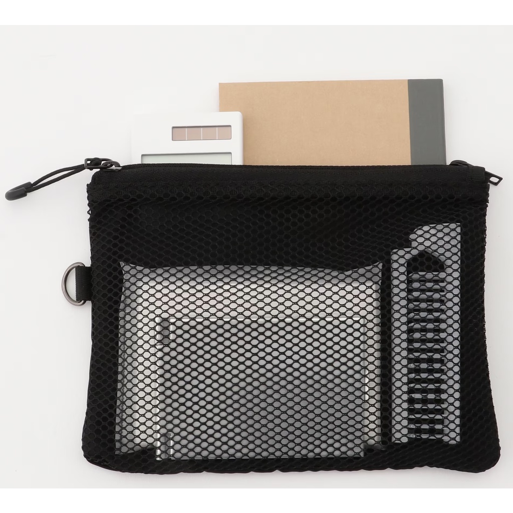 MUJI TÚI HAI NGĂN PHỤ KIỆN NHỎ MÀU ĐEN S/M