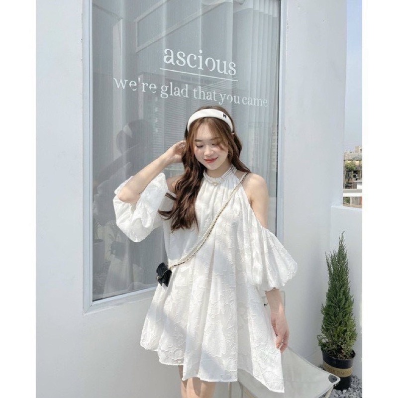 Đầm Yếm Ren Hoa Nổi âty Bồng Siêu Xinh Mã KH38