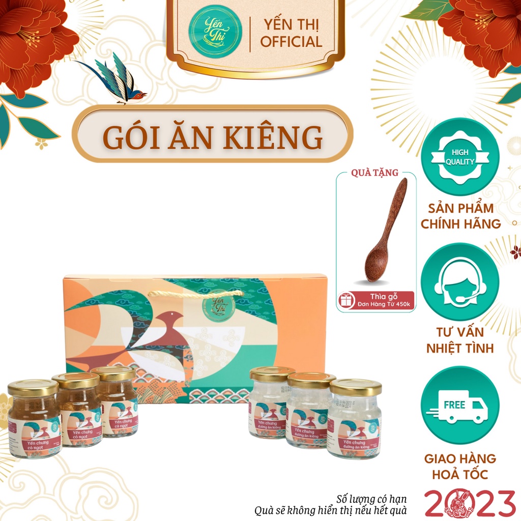 Yến Thị - Gói dành cho người tiểu đường và ăn kiêng - Yến sào Khánh Hòa chưng sẵn - 30% yến thô