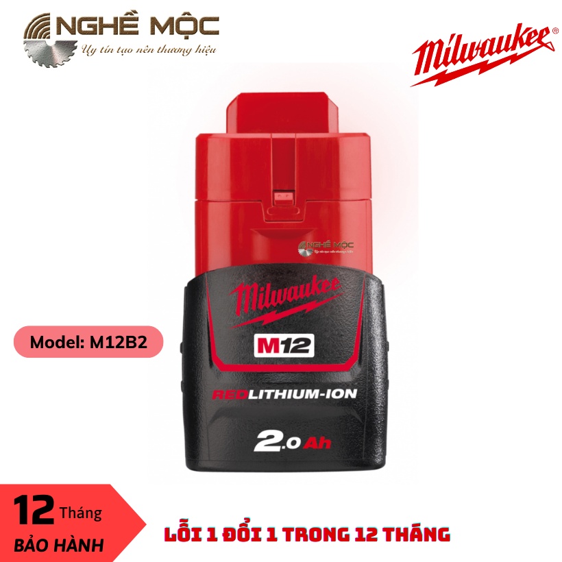 Pin 2.0Ah 12v MILWAUKEE chính hãng M12B2