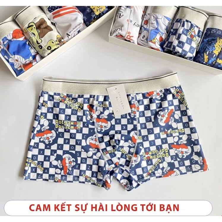 Combo 5 quần sịp quần lót nam thun lạnh doremon hoạt hình 4 chiều