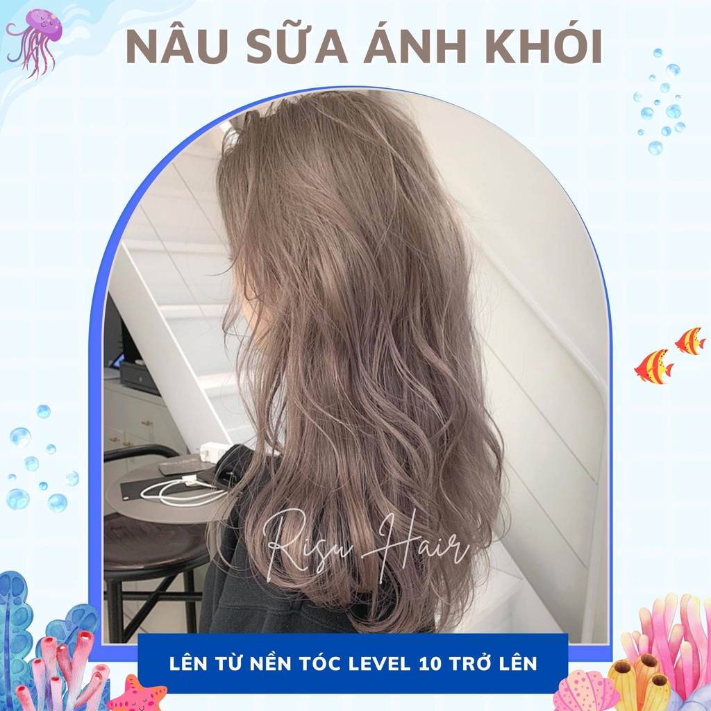 Kem Nhuộm Tóc Màu Nâu Sữa Ánh Khói - Risu Hair.