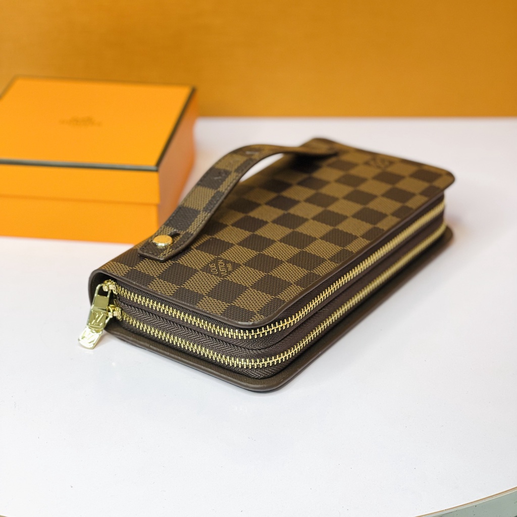 Ví Cầm Tay LV Nam Nữ Bản To Dáng Dài 2 Khóa Nhiều Ngăn Cao Cấp Fullbox WD5665