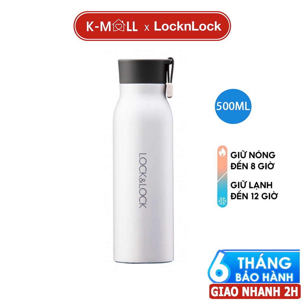 Bình giữ nhiệt LocknLock 500ml Name Tumbler bằng thép không gỉ, đáy chống trượt LHC4125 màu trắng - K-MALL