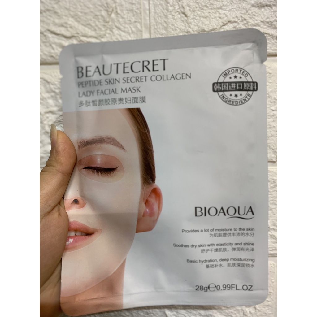 Mặt Nạ dưỡng ẩm Collagen Bioaqua Beautecret Peptide Skin Secret Collagen Lady Facial Mask 28g