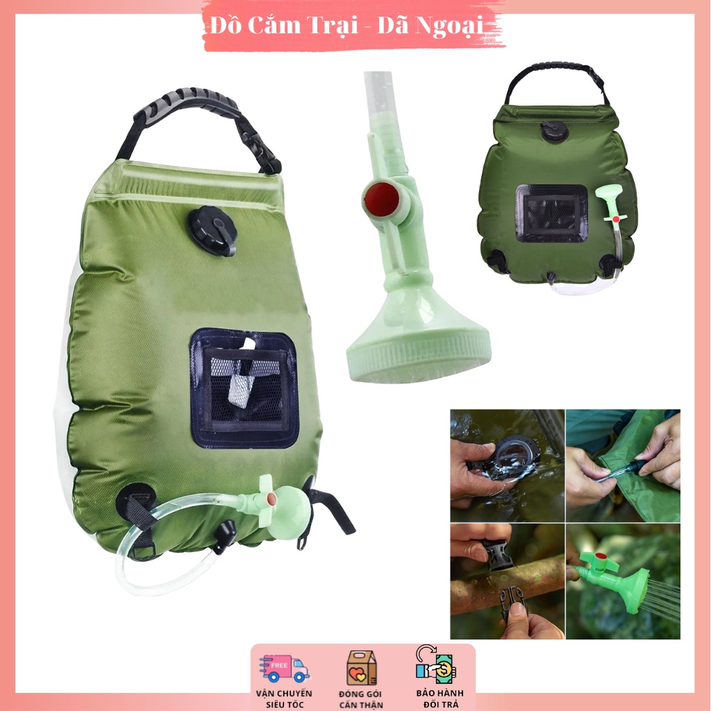 Túi tắm ngoài trời 20L cắm trại dã ngoại Túi đựng nước di động Cross Border chính hãng hãng có sẵn
