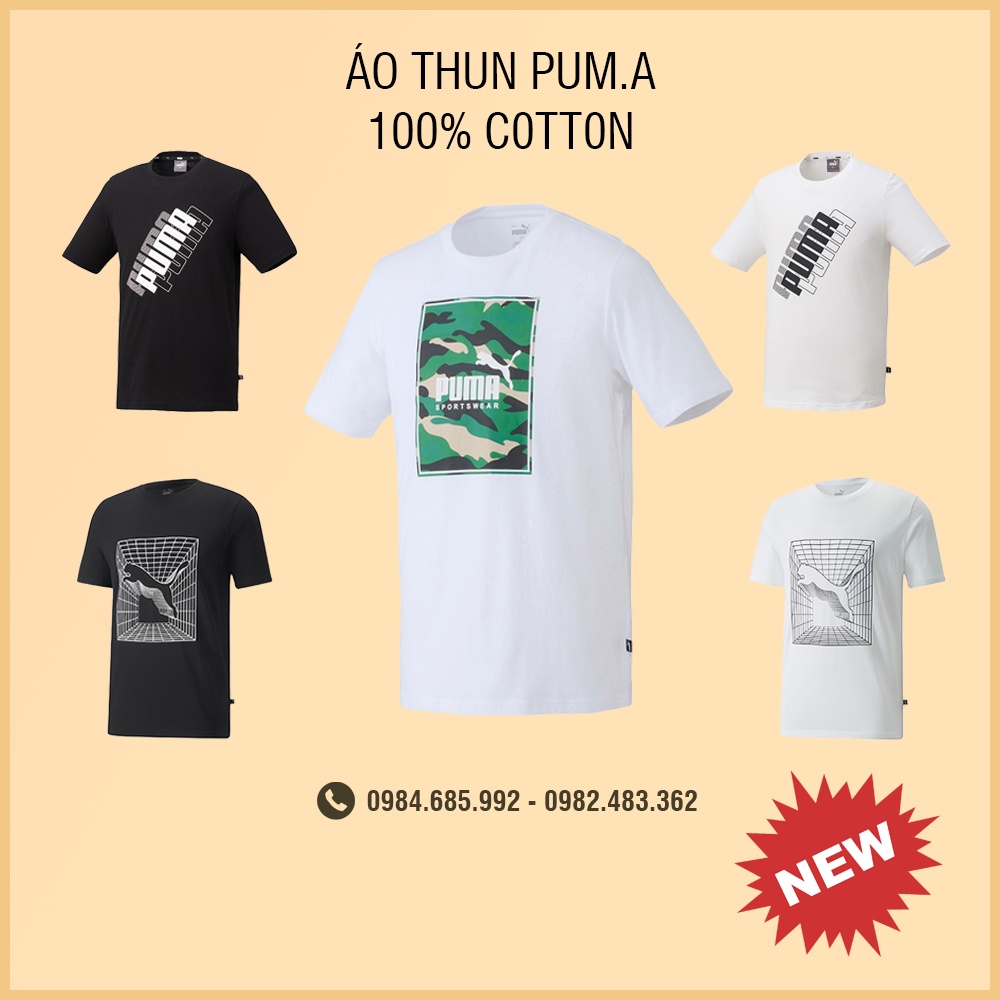 Áo thun Pum.a, áo phông cotton mùa hè 2023 chất lượng tốt, thiết kế đẹp