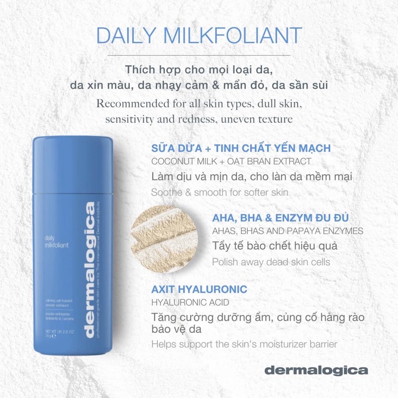 Tẩy tế bào chết Daily Milkfoliant làm dịu & làm sáng mượt tức thì