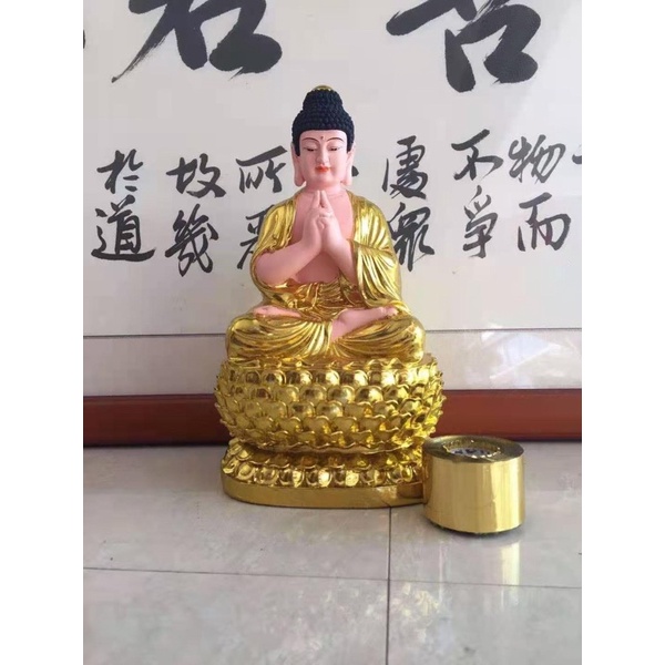 Tượng Phật A Di Đà ngồi Đài Sen chất liêu Composite cao 30cm