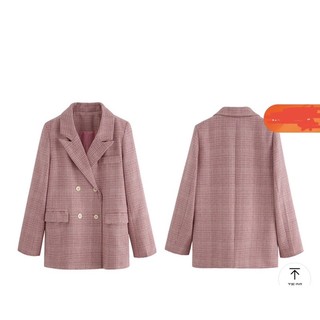 [Order] Áo blazer kẻ hồng pastel (kèm ảnh thật)