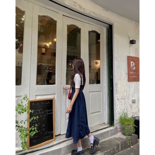 Yếm jean denim xanh