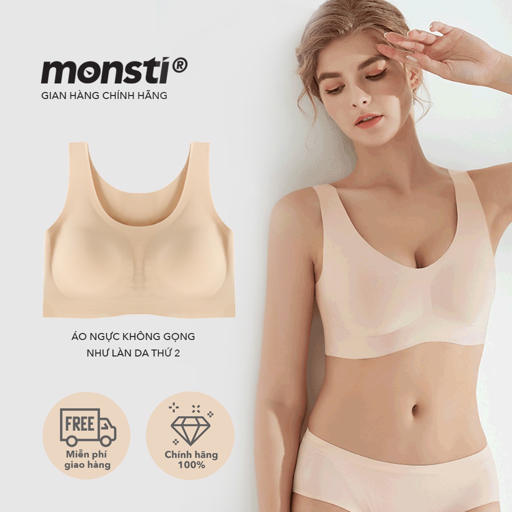 Bra, Áo Ngực Nữ Không Gọng Không Viền, Như Làn Da Thứ Hai, Tạo Dáng Ngực Hình Giọt Nước Tự Nhiên, Thương Hiệu Monsti