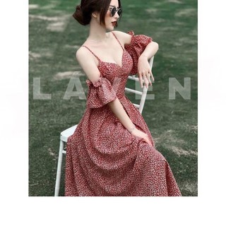 [FreeShip 2023] ĐẦM HOA NHÍ HAI DÂY TRỄ VAI , ĐẦM MAXI HOA MẶC ĐI BIỂN , VÁY HOA VINTAGE DÁNG XÒE DÀI (2HAND)